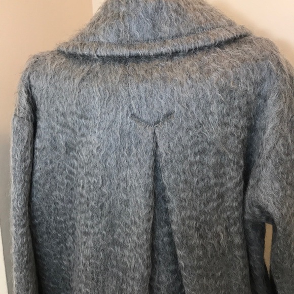 NWT Badgley Mischka Gray Mohair Blend Coat Size L - Picture 5 of 8